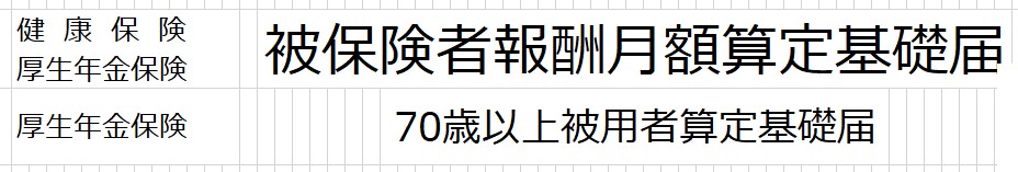 被保険者報酬月額算定基礎届　タイトル
